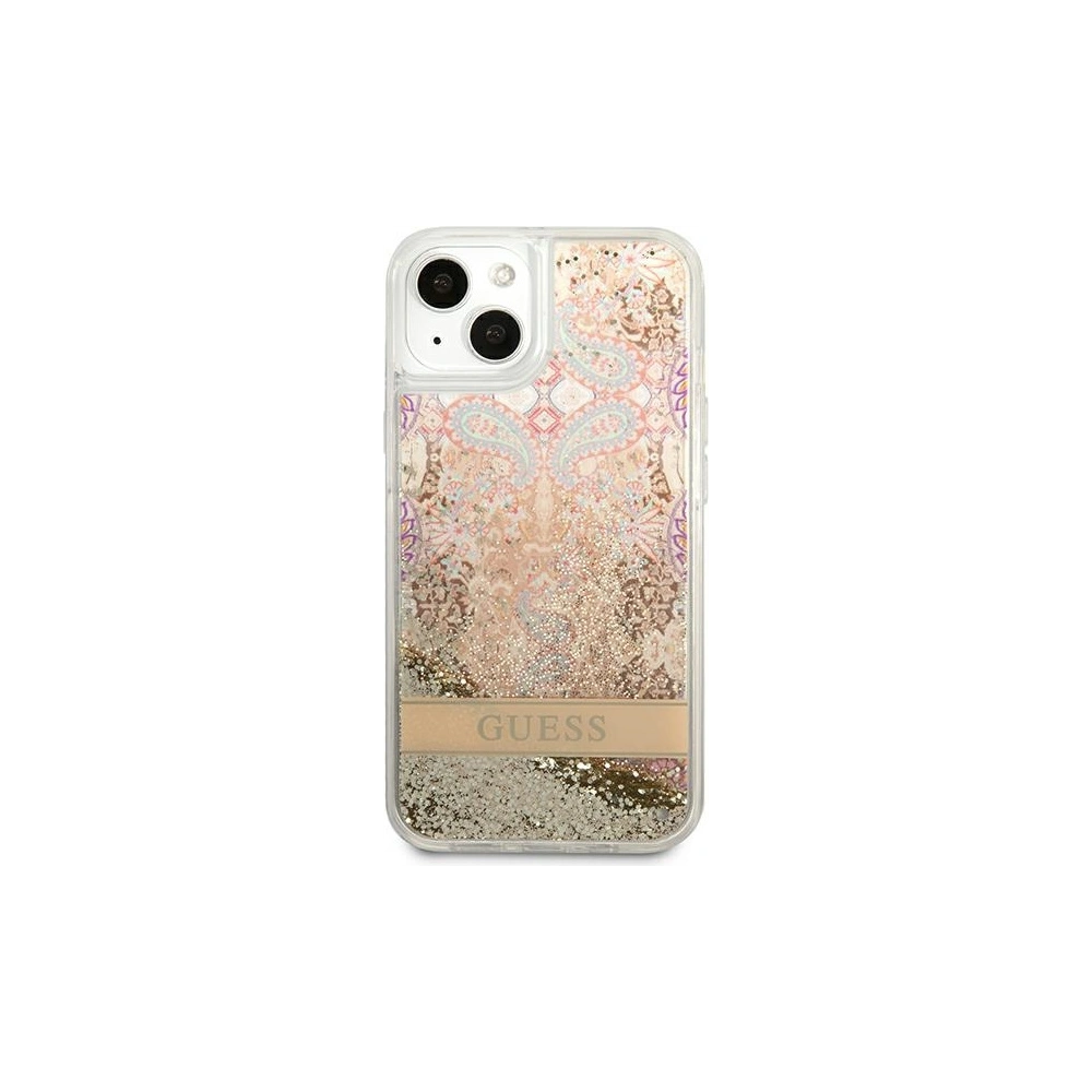 Etui Guess GUHCP13SLFLSD Apple iPhone 13 mini złoty/gold hardcase Paisley Liquid Glitter