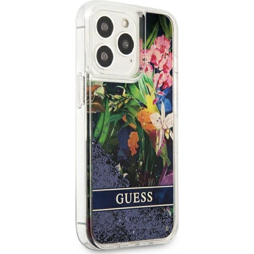Kup Etui Guess GUHCP13XLFLSB Apple iPhone 13 Pro Max kék/blue kemény tok Flower Liquid Glitter - GUE1683BLU - {ean13} - Sklep Home Screen
