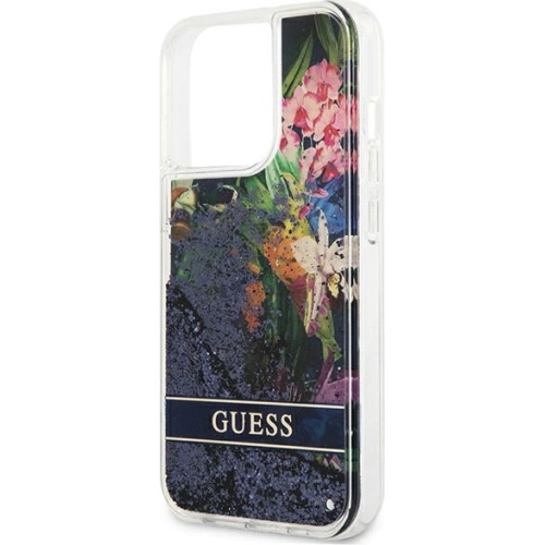 Kup Etui Guess GUHCP13XLFLSB Apple iPhone 13 Pro Max kék/blue kemény tok Flower Liquid Glitter - GUE1683BLU - {ean13} - Sklep Home Screen
