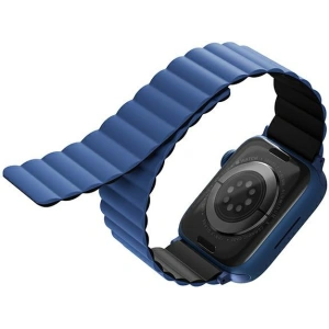 Pasek UNIQ Revix Apple Watch 4/5/6/7/SE/8/9/10 40/41/42mm Reversible Magnetic czarny-niebieski/black-blue