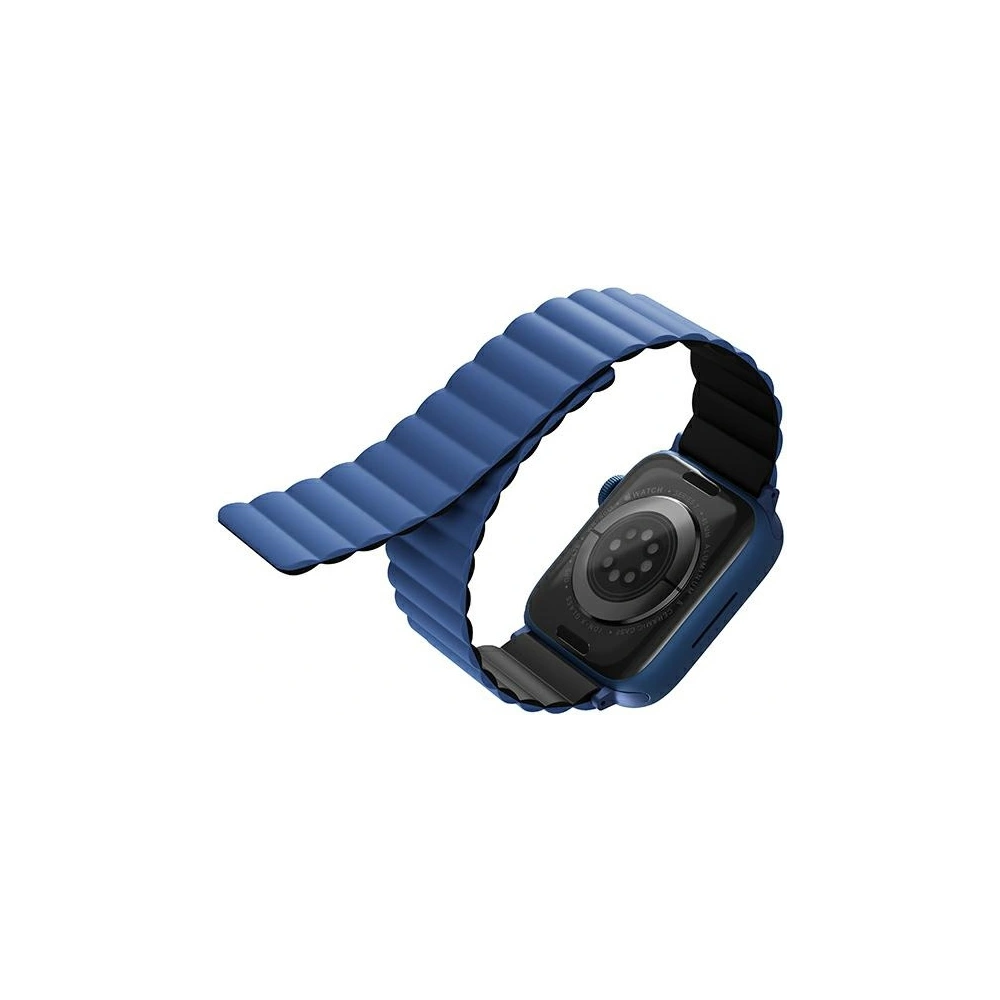 Pasek UNIQ Revix Apple Watch 4/5/6/7/SE/8/9/10 40/41/42mm Reversible Magnetic czarny-niebieski/black-blue