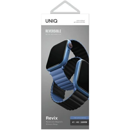 Kup UNIQ Revix Apple Watch 4/5/6/7/SE/8/9/10 40/41/42mm Fordítható Magnetic fekete-kék/black-blue - UNIQ624BLKBLU - {ean13} - Sklep Home Screen