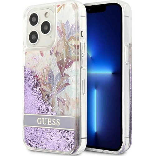 Kup Etui Guess GUHCP13XLFLSU Apple iPhone 13 Pro Max violet/hardcase cu flori de glitter lichid - GUE1685PRP - {ean13} - Sklep Home Screen