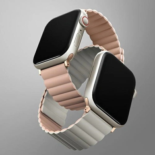Kup Pasek UNIQ Revix Apple Watch 4/5/6/7/SE/8/9/Ultra 44/45/49mm Reversible Magnetic różowy-beżowy/pink-beige - UNIQ628PNKBEI - {ean13} - Sklep Home Screen