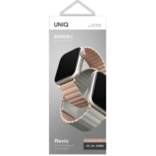 Kup Pasek UNIQ Revix Apple Watch 4/5/6/7/SE/8/9/Ultra 44/45/49mm Reversible Magnetic różowy-beżowy/pink-beige - UNIQ628PNKBEI - {ean13} - Sklep Home Screen