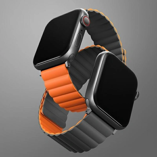 Kup Pasek UNIQ Revix Apple Watch 4/5/6/7/SE/8/9/Ultra 44/45/49mm Reversible Magnetic šedá-oranžová/grey-orange - UNIQ629GRYORG - {ean13} - Sklep Home Screen