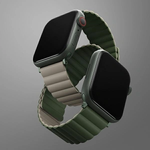 Kup UNIQ Revix Apple Watch 4/5/6/7/SE/8/9/Ultra 44/45/49mm Wendbar Magnetic grün-dunkelgrau/green-taupe - UNIQ630GRNTAU - {ean13} - Sklep Home Screen