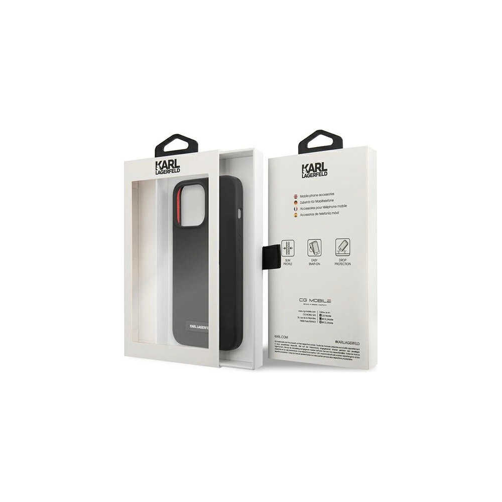 Etui Karl Lagerfeld KLHCP13LSLMP1K Apple iPhone 13 Pro hardcase czarny/black Silicone Plaque