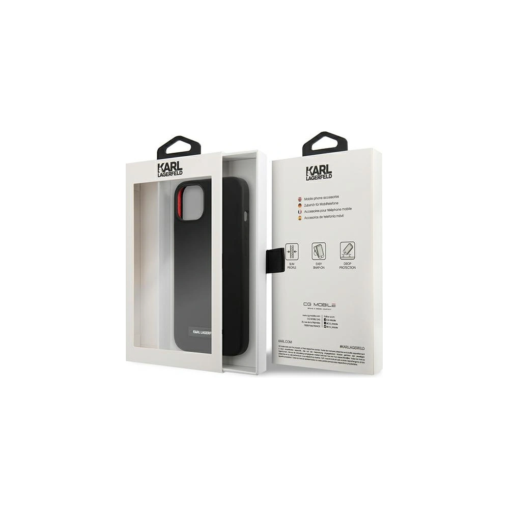 Etui Karl Lagerfeld KLHCP13MSLMP1K Apple iPhone 13 hardcase czarny/black Silicone Plaque
