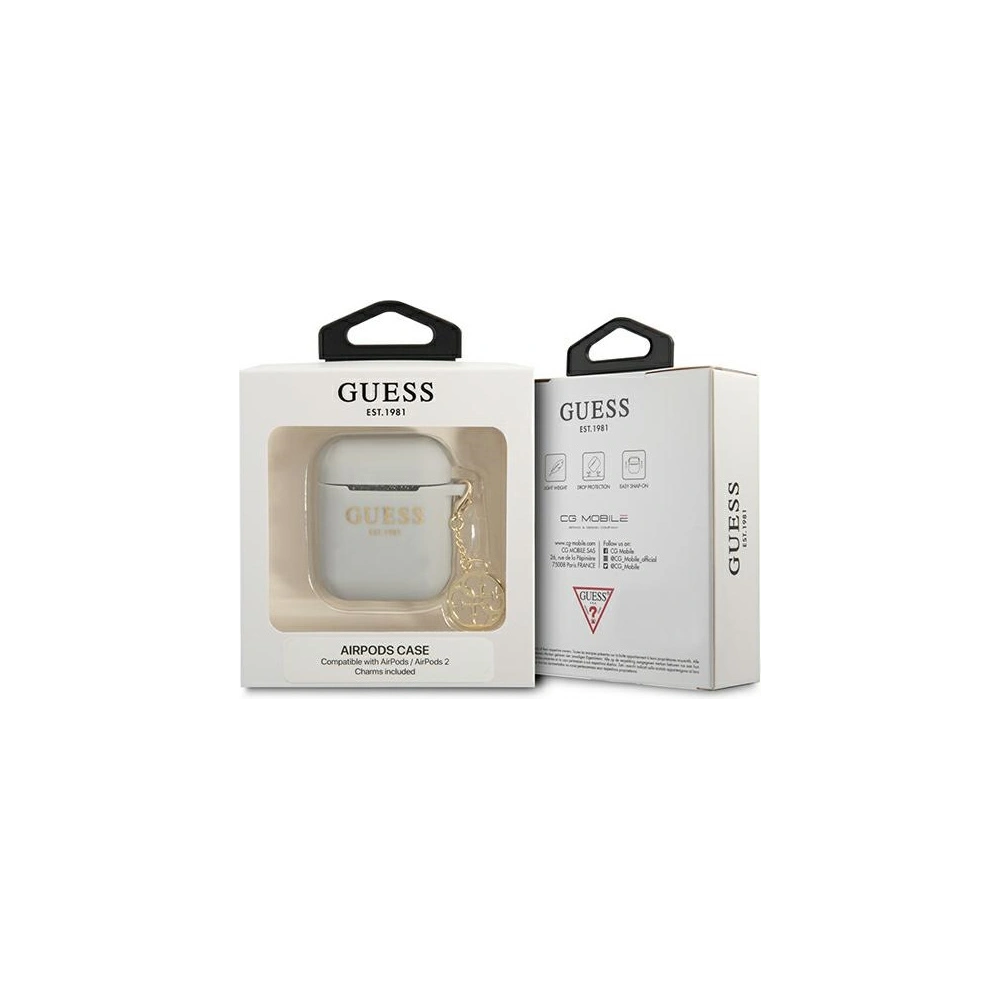 Etui Guess GUA2LSC4EG Apple AirPods szary/grey Silicone Charm 4G Collection