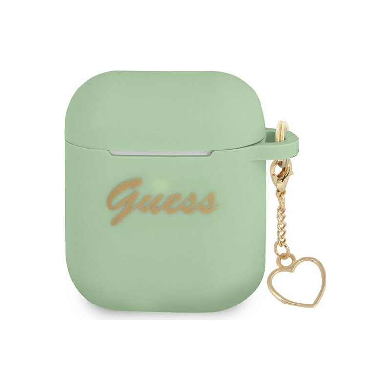 Etui Guess GUA2LSCHSN Apple AirPods zielony/green Silicone Charm Heart Collection