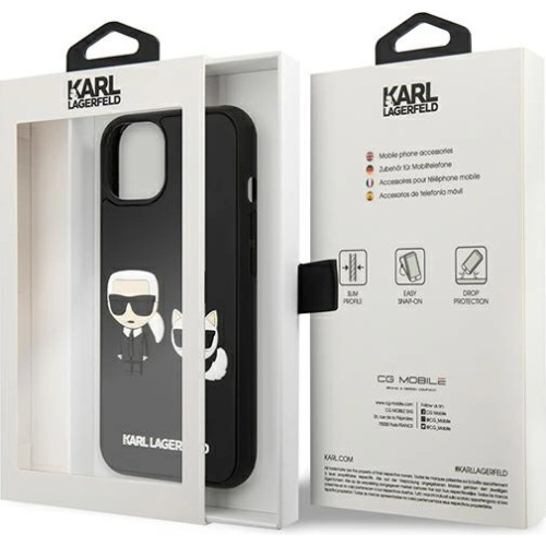Kup Case Karl Lagerfeld KLHCP13S3DRKCK Apple iPhone 13 mini schwarz/hardcase Karl&Choupette Ikonik 3D - KLD927BLK - {ean13} - Sklep Home Screen