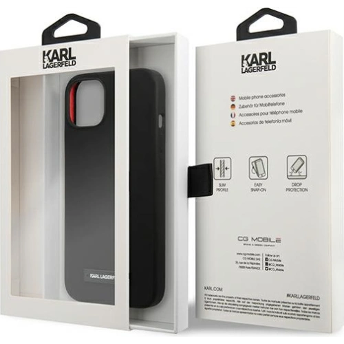 Kup Case Karl Lagerfeld KLHCP13SSLMP1K Apple iPhone 13 mini Hardcase schwarz/schwarz Silikonplatte - KLD928BLK - {ean13} - Sklep Home Screen