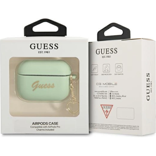 Kup Etui Guess GUAPLSCHSN Apple AirPods Pro zielony/green Silicone Charm Heart Collection - GUE1699GRN - {ean13} - Sklep Home Screen