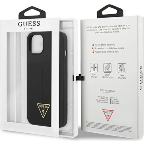 Kup Case Guess GUHCP13SSLTGK Apple iPhone 13 mini schwarz/schwarz Hardcase Silikontasche Triangle - GUE1706BLK - {ean13} - Sklep Home Screen