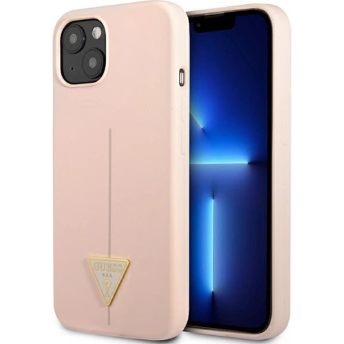 Buy Guess GUHCP13SSLTGP Apple iPhone 13 mini pink hardcase Silicone Triangle - GUE1707PNK - {ean13} - Home Screen Store Europe
