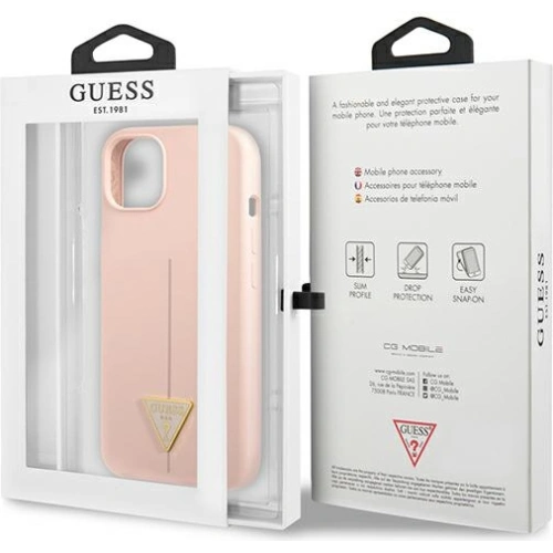 Kup Etui Guess GUHCP13SSLTGP Apple iPhone 13 mini różowy/pink hardcase Silicone Triangle - GUE1707PNK - {ean13} - Sklep Home Screen