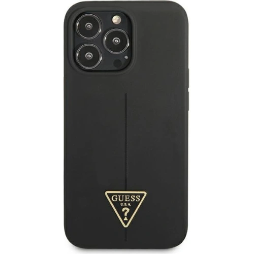 Buy Guess GUHCP13XSLTGK Apple iPhone 13 Pro Max black hardcase Silicone Triangle - GUE1709BLK - {ean13} - Home Screen Store Europe
