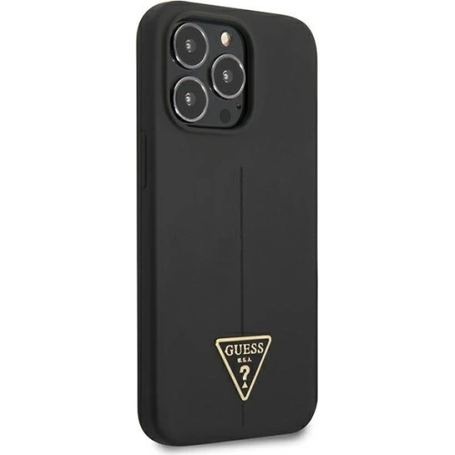 Buy Guess GUHCP13XSLTGK Apple iPhone 13 Pro Max black hardcase Silicone Triangle - GUE1709BLK - {ean13} - Home Screen Store Europe
