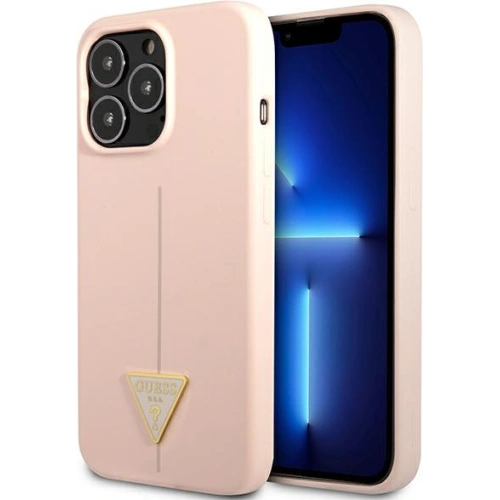 Buy Guess GUHCP13XSLTGP Apple iPhone 13 Pro Max pink hardcase Silicone Triangle - GUE1710PNK - {ean13} - Home Screen Store Europe