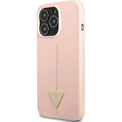 Buy Guess GUHCP13XSLTGP Apple iPhone 13 Pro Max pink hardcase Silicone Triangle - GUE1710PNK - {ean13} - Home Screen Store Europe