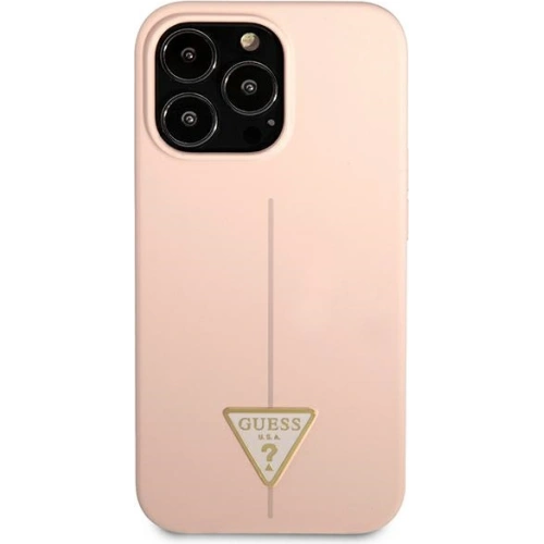 Buy Guess GUHCP13XSLTGP Apple iPhone 13 Pro Max pink hardcase Silicone Triangle - GUE1710PNK - {ean13} - Home Screen Store Europe