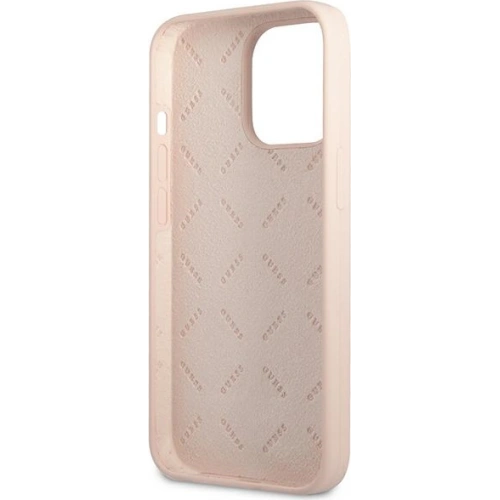 Buy Guess GUHCP13XSLTGP Apple iPhone 13 Pro Max pink hardcase Silicone Triangle - GUE1710PNK - {ean13} - Home Screen Store Europe