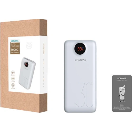 Kup Powerbank Romoss SW30 26800mAh QC 3.0 PD 2xUSB-A, USB-C, microUSB, Lightning (bílý) - ROM002WHT - {ean13} - Sklep Home Screen
