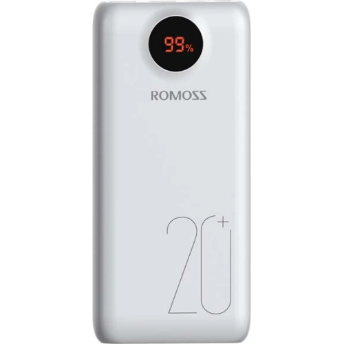 Buy Powerbank Romoss SW20PS+ 20000mAh 18W 2xUSB-A, USB-C, microUSB, Lightning (white) - ROM008WHT - {ean13} - Home Screen Store Europe