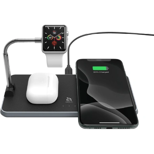 Kup Ładowarka bezprzewodowa Adam Elements Omnia Q3 do 3 urządzeń z uchwytem do Apple Watch (czarna) - ADAM003BLK - {ean13} - Sklep Home Screen