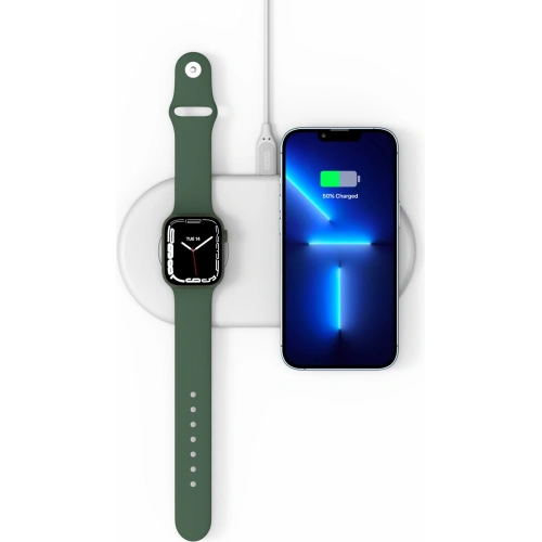 Kup Bezdrátová nabíječka Adam Elements Omnia Q2 pro 2 zařízení s držákem na Apple Watch (bílá) - ADAM004WHT - {ean13} - Sklep Home Screen