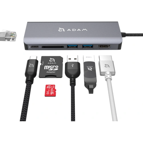 Kup Hub Adam Elements Casa Hub A01 USB-C 6 portos (szürke) - ADAM013GRY - {ean13} - Sklep Home Screen