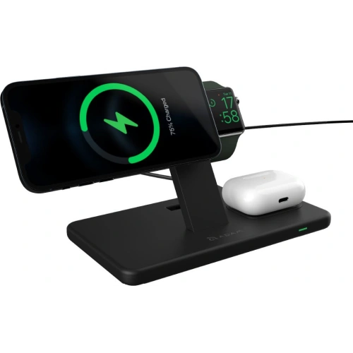 Kup Încărcător wireless Adam Elements Omnia M3 pentru 3 dispozitive cu suport pentru Apple Watch + MagSafe (negru) - ADAM016 - {ean13} - Sklep Home Screen