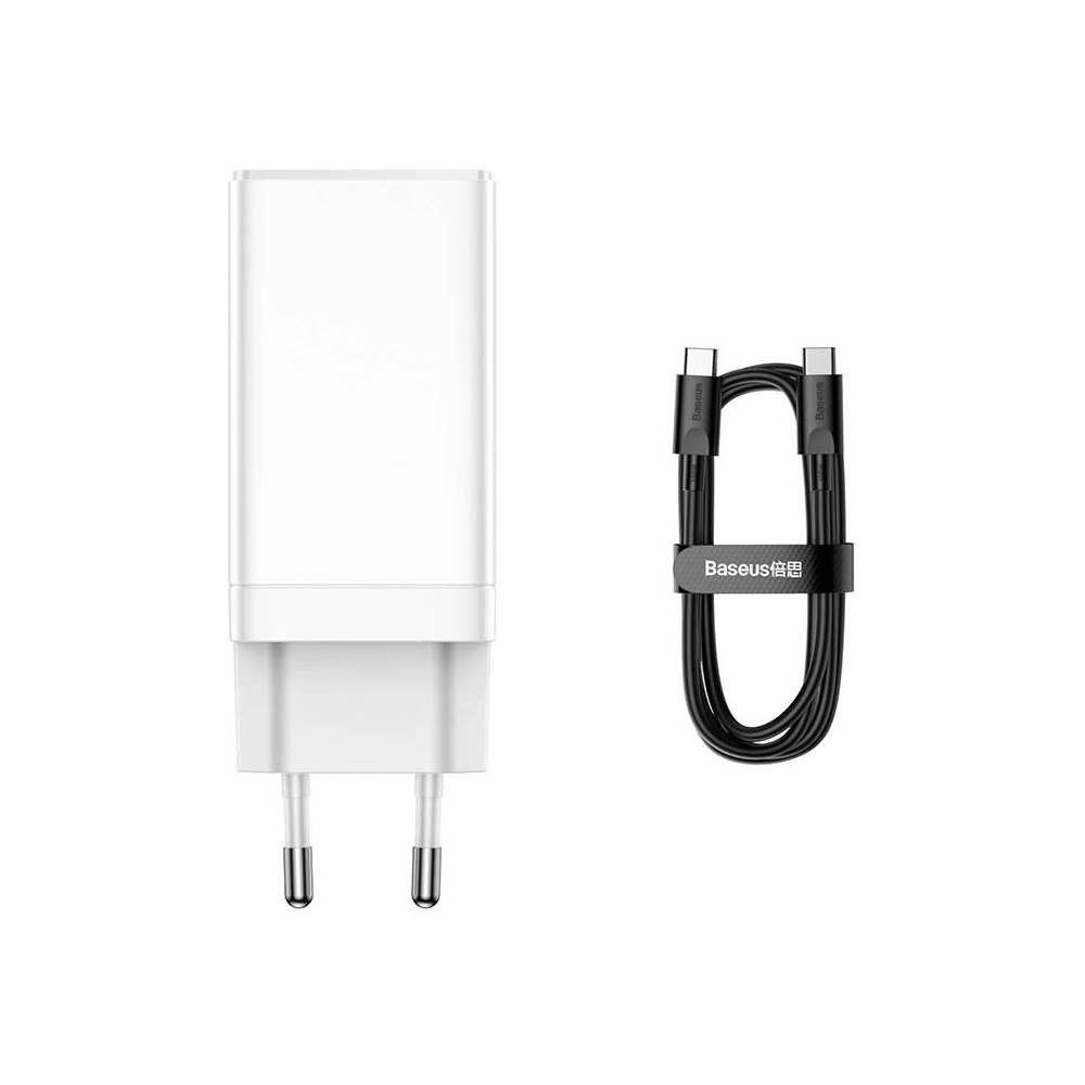 Ładowarka sieciowa Baseus GaN3 Pro, 2xUSB-C + USB, 65W (biała)
