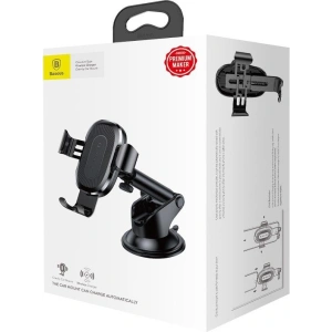 Buy Baseus Gravity Car Mount with inductive charger Qi (Black) - BSU3240BLK - {ean13} - Home Screen Store Europe