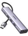 Kup UGREEN 5w1 USB-A adapter 3x USB 3.0 + RJ45 + USB-C (ezüst) - UGR1219SLV - {ean13} - Sklep Home Screen