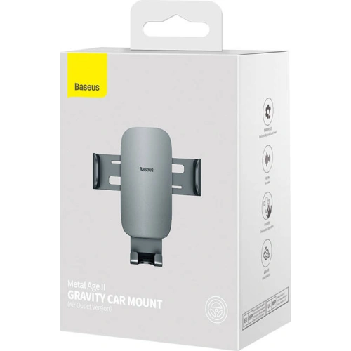 Buy Baseus Metal Age II Gravity Car Mount Air Vent (gray) - BSU3241GRY - {ean13} - Home Screen Store Europe
