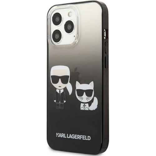 Kup Etui Karl Lagerfeld KLHCP13LTGKCK Apple iPhone 13 Pro hardcase negru/black Gradient Ikonik Karl & Choupette - KLD935BLK - {ean13} - Sklep Home Screen