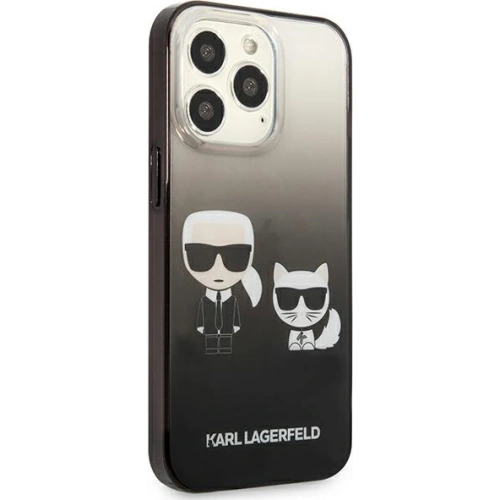 Kup Etui Karl Lagerfeld KLHCP13LTGKCK Apple iPhone 13 Pro hardcase negru/black Gradient Ikonik Karl & Choupette - KLD935BLK - {ean13} - Sklep Home Screen