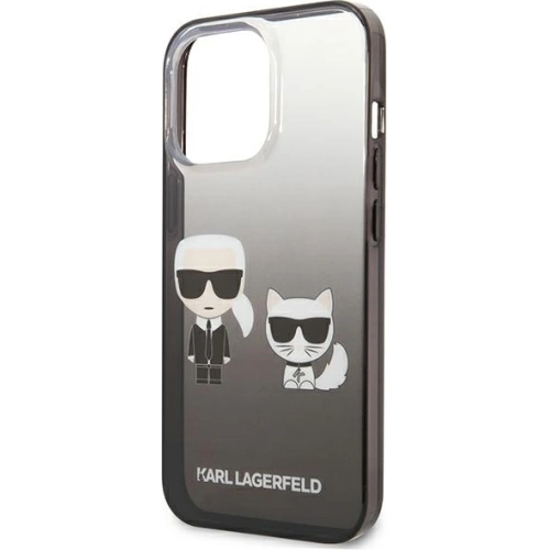 Kup Etui Karl Lagerfeld KLHCP13LTGKCK Apple iPhone 13 Pro hardcase negru/black Gradient Ikonik Karl & Choupette - KLD935BLK - {ean13} - Sklep Home Screen