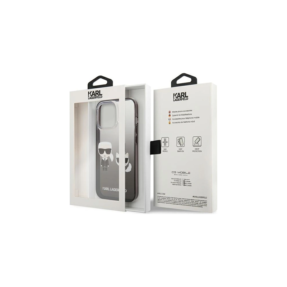 Etui Karl Lagerfeld KLHCP13LTGKCK Apple iPhone 13 Pro hardcase czarny/black Gradient Ikonik Karl & Choupette