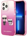 Etui Karl Lagerfeld KLHCP13LTGKCP Apple iPhone 13 Pro hardcase różowy/pink Gradient Ikonik Karl & Choupette