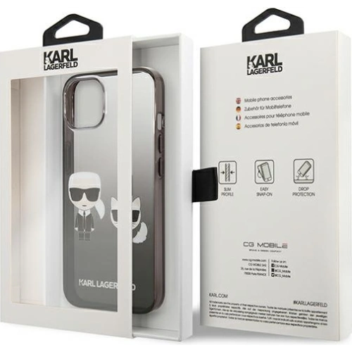 Kup Etui Karl Lagerfeld KLHCP13MTGKCK Apple iPhone 13 hardcase negru/black Gradient Ikonik Karl & Choupette - KLD937BLK - {ean13} - Sklep Home Screen