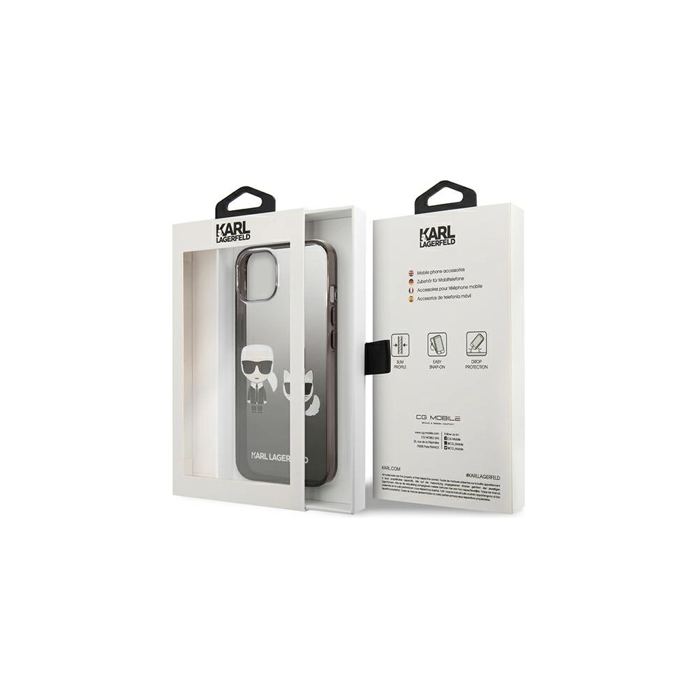 Etui Karl Lagerfeld KLHCP13MTGKCK Apple iPhone 13 hardcase czarny/black Gradient Ikonik Karl & Choupette