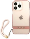 Buy Guess GUHCP13LHTSGSP Apple iPhone 13 Pro pink hardcase Translucent Stap - GUE1715PNK - {ean13} - Home Screen Store Europe