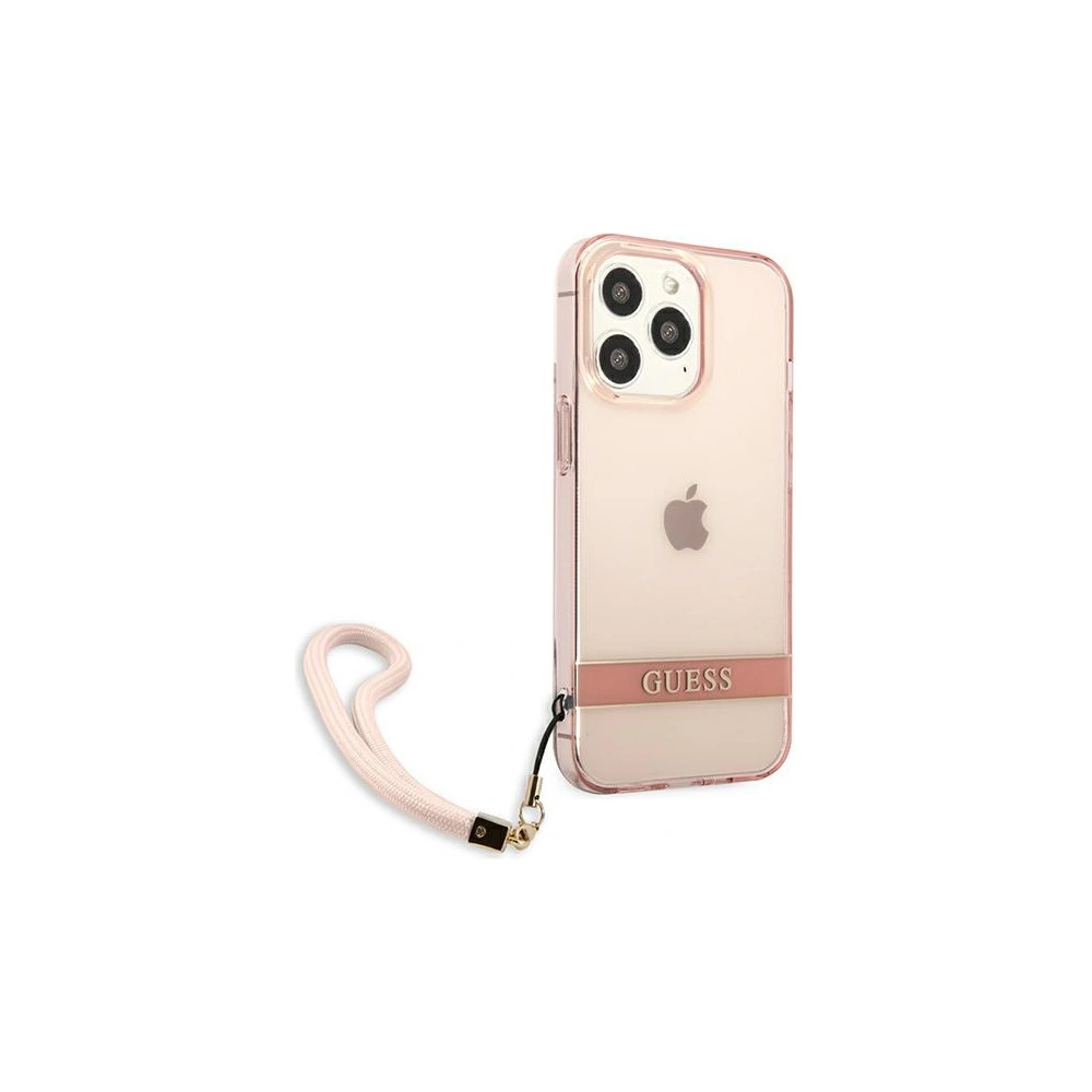 Etui Guess GUHCP13LHTSGSP Apple iPhone 13 Pro różowy/pink hardcase Translucent Stap