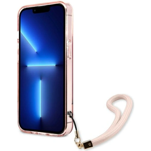 Buy Guess GUHCP13LHTSGSP Apple iPhone 13 Pro pink hardcase Translucent Stap - GUE1715PNK - {ean13} - Home Screen Store Europe