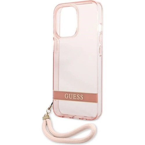 Buy Guess GUHCP13LHTSGSP Apple iPhone 13 Pro pink hardcase Translucent Stap - GUE1715PNK - {ean13} - Home Screen Store Europe