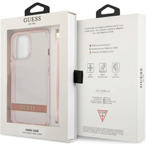 Case Guess GUHCP13LHTSGSP Apple iPhone 13 Pro rosa/pink Hardcase Translucent Stap