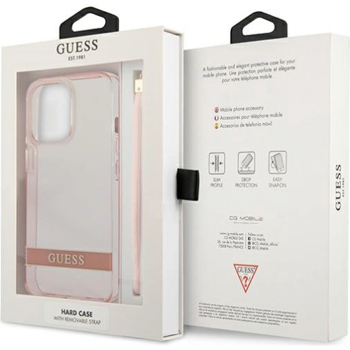 Buy Guess GUHCP13LHTSGSP Apple iPhone 13 Pro pink hardcase Translucent Stap - GUE1715PNK - {ean13} - Home Screen Store Europe